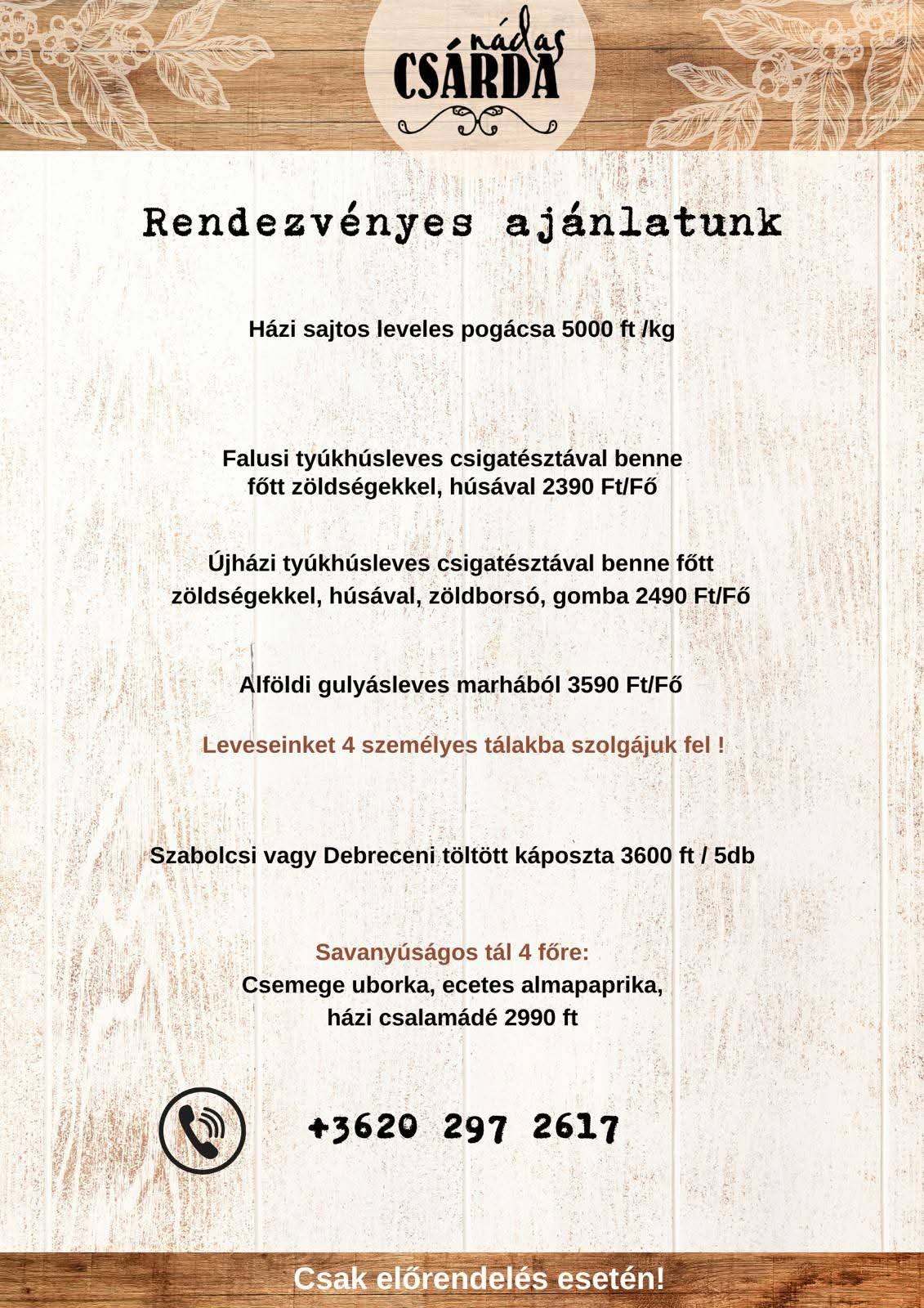 Rendezvényes leves és savanyúság ajánlatok