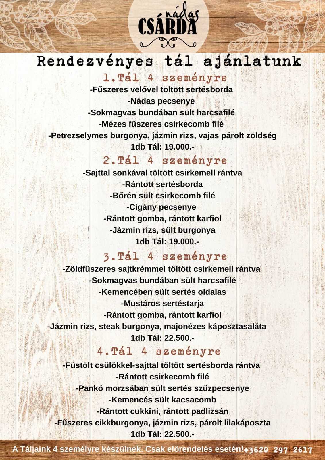Sültes tál ajánlatok – 4 személyre
